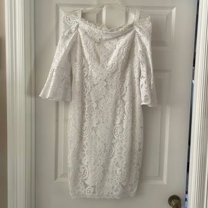 White Adrianna Papell lace dress size 6